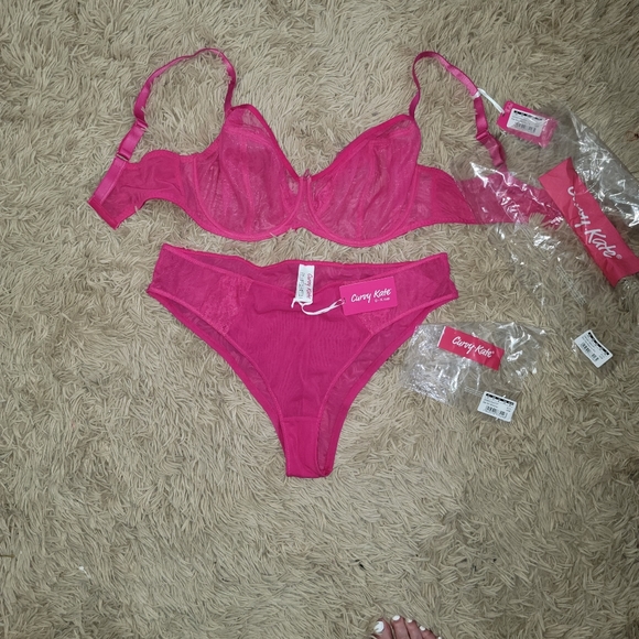 Eye Spy Balcony Bra and Panty Hot Pink - Picture 6 of 10